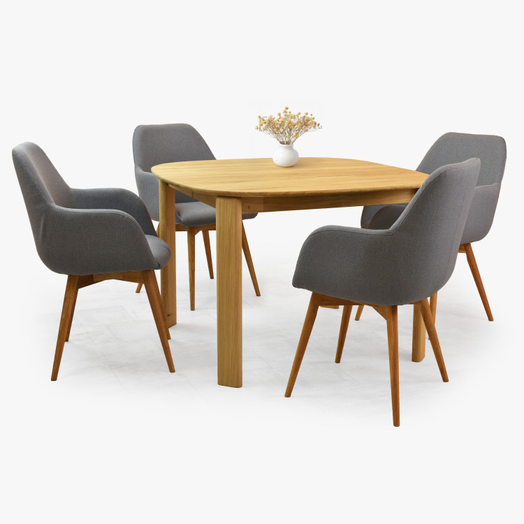 Designová židle s područkami, Sky světle šedá