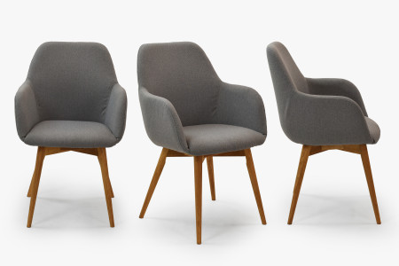 Designová židle s područkami, Sky světle šedá
