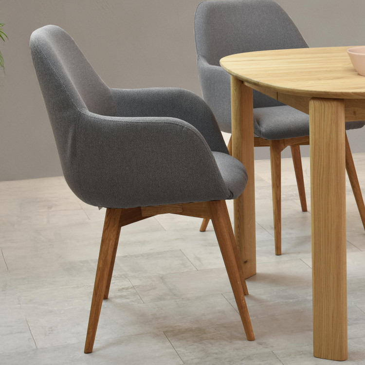 Designová židle s područkami, Sky světle šedá