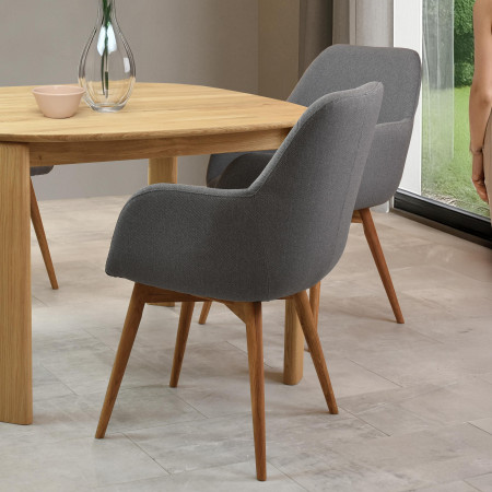 Designová židle s područkami, Sky světle šedá