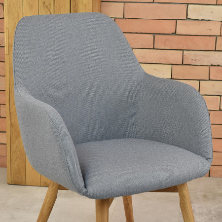 Designová židle s područkami, Sky světle šedá