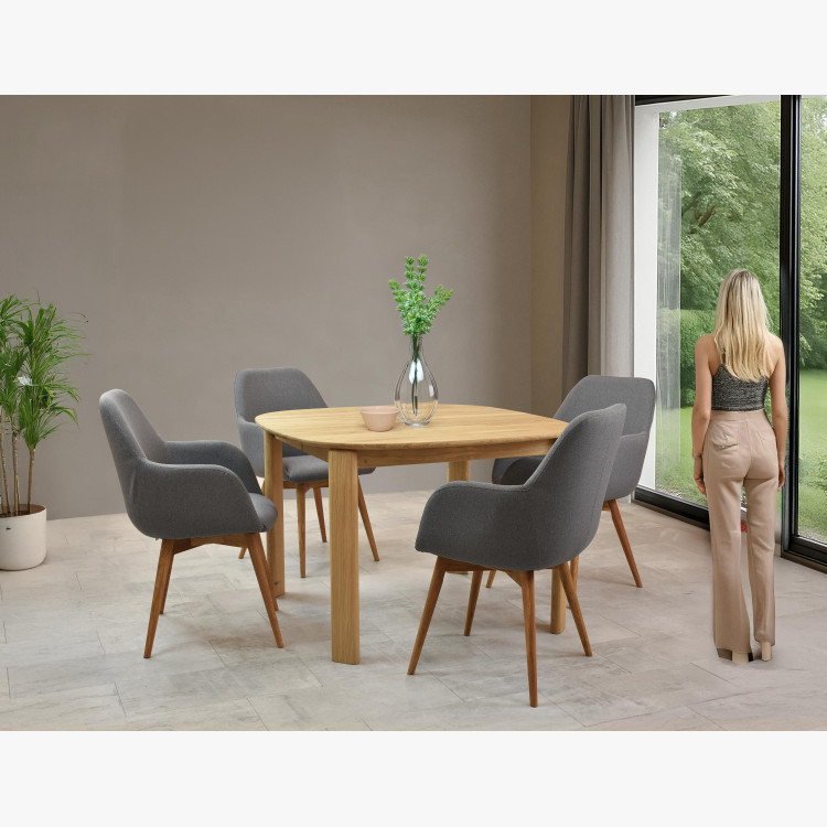 Designová židle s područkami, Sky světle šedá