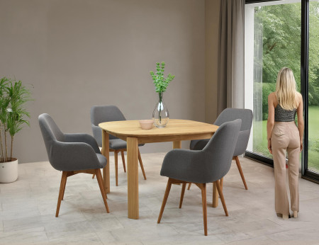 Designová židle s područkami, Sky světle šedá