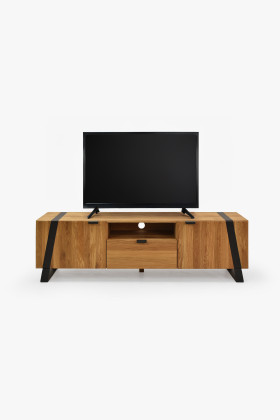 Dubová televizní komoda na kovových nohách 2