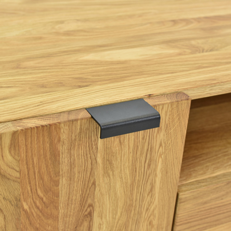 Dubová televizní komoda na kovových nohách