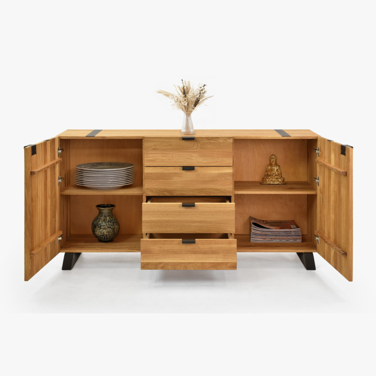 Komoda do ložnice s dvířky a šuplíky dub