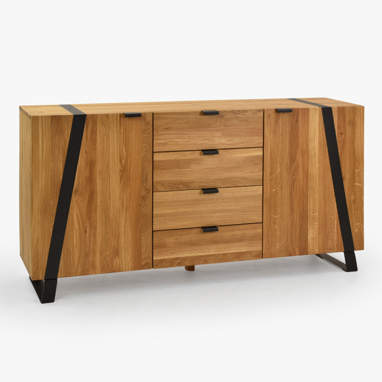 Komoda do ložnice s dvířky a šuplíky dub