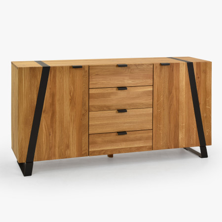 Komoda do ložnice s dvířky a šuplíky dub