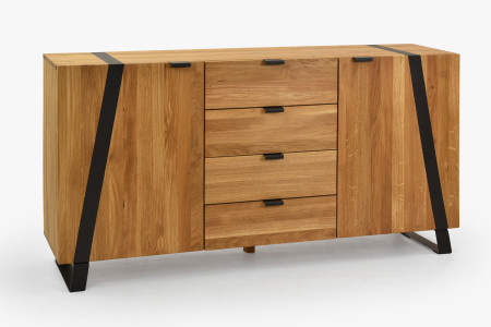 Komoda do ložnice s dvířky a šuplíky dub