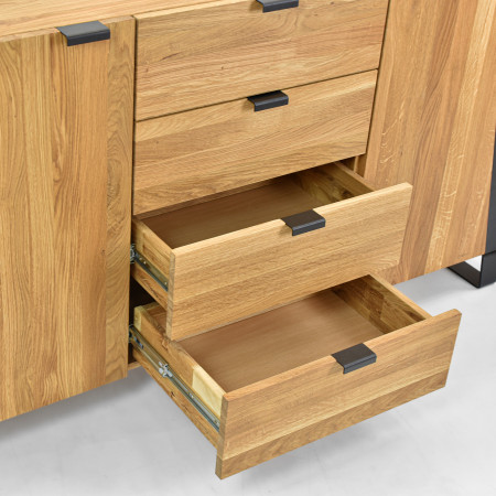 Komoda do ložnice s dvířky a šuplíky dub