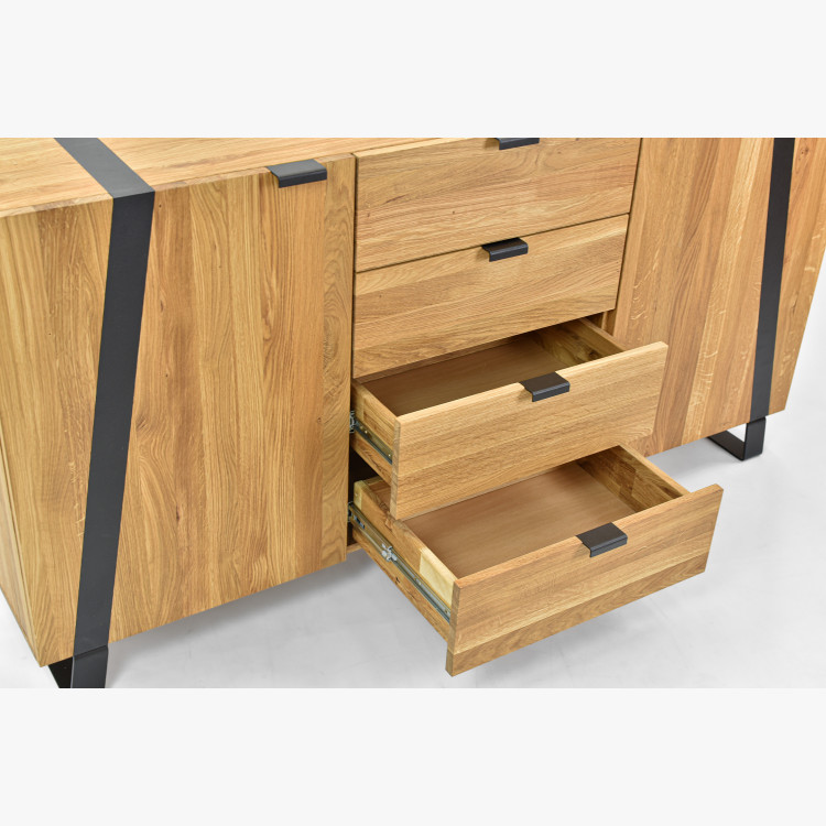 Komoda do ložnice s dvířky a šuplíky dub