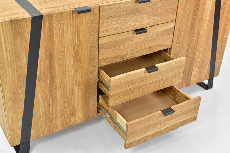 Komoda do ložnice s dvířky a šuplíky dub