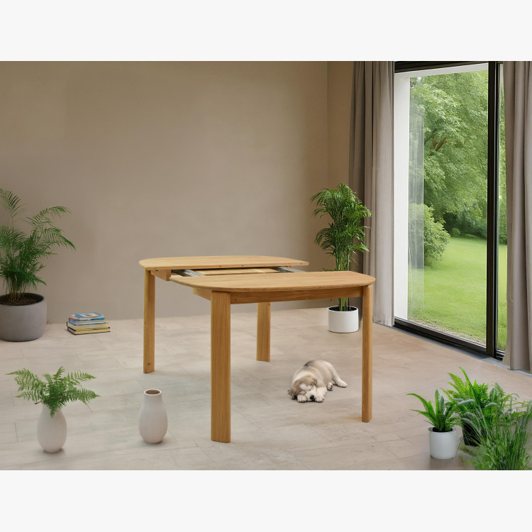 Rozkldací dřevěný jídelní stůl 110-160 cm