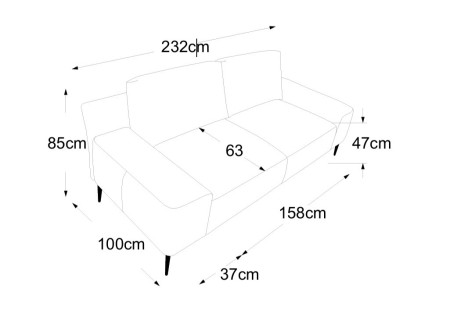 Moderní sedačka Forma 2,5