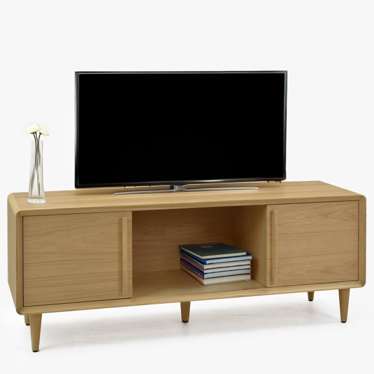 Tv komoda v barvě dub bílý na nožičkách