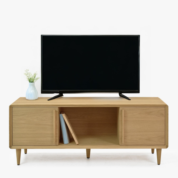 Tv komoda v barvě dub bílý na nožičkách