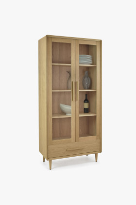 Vitrina 2D dub bílý na nožičkách