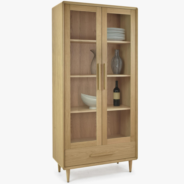 Vitrina 2D dub bílý na nožičkách