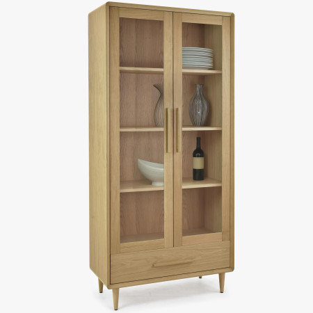 Vitrina 2D dub bílý na nožičkách