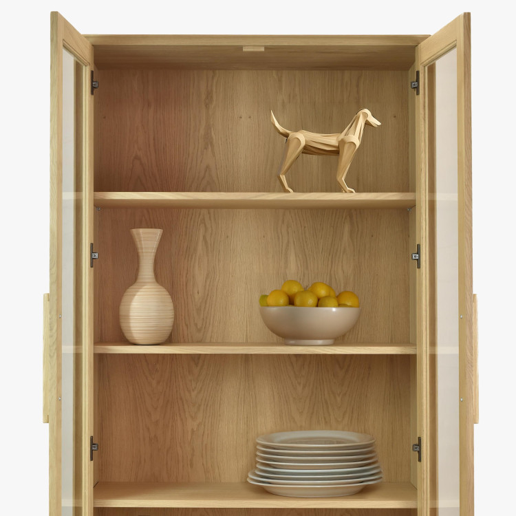 Vitrina 2D dub bílý na nožičkách