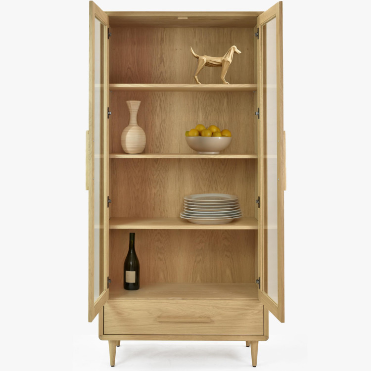 Vitrina 2D dub bílý na nožičkách