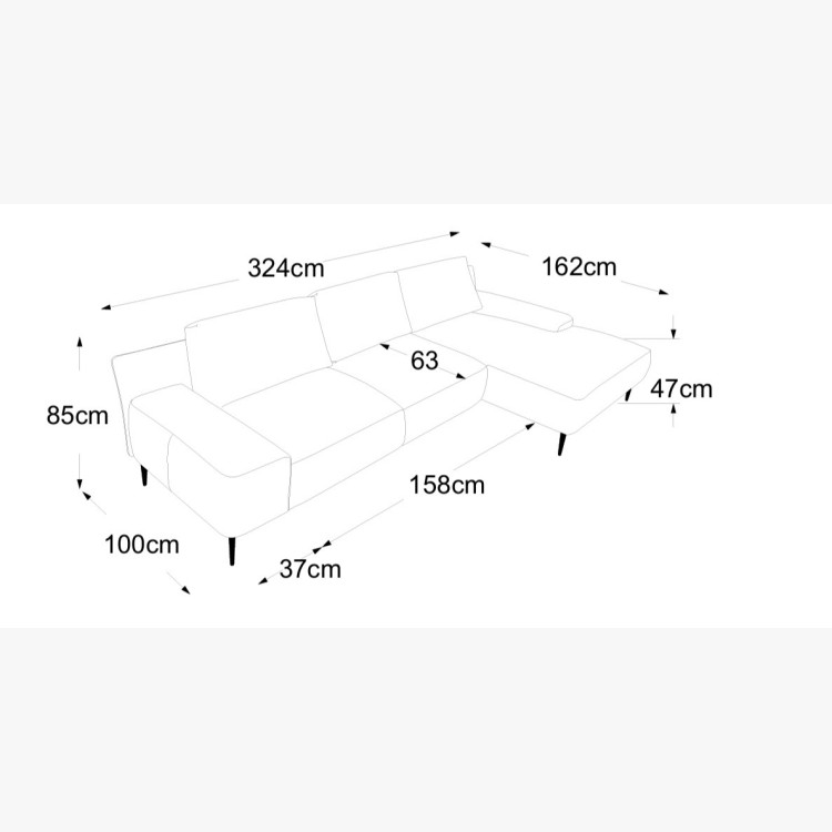 Rohová sedací souprava levá -   Forma Rec-2.5 (324cm)