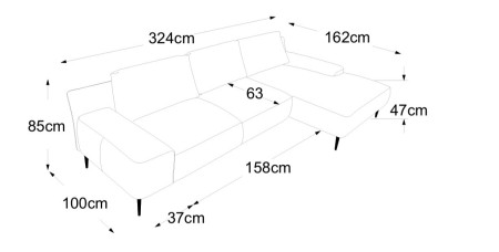 Rohová sedací souprava levá -   Forma Rec-2.5 (324cm)