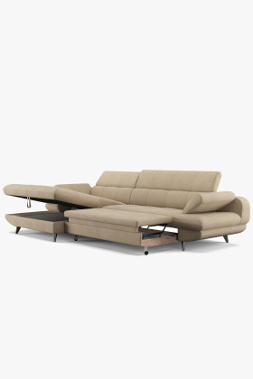 Ecksofa links mit Schlaffunktion und Stauraum modern