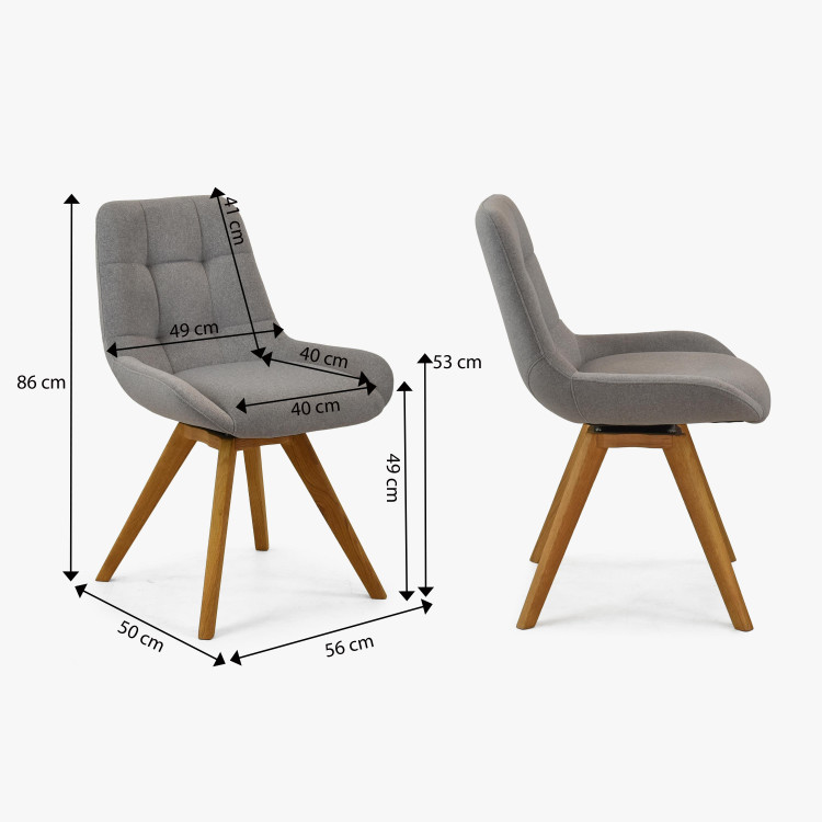 Pohodlná jídelní židle , šedé čalunění