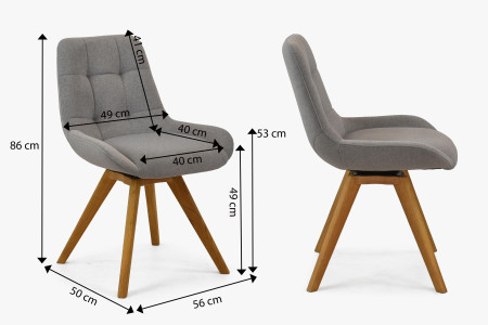 Pohodlná jídelní židle , šedé čalunění