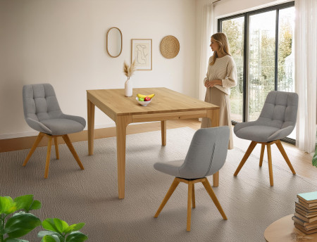 Pohodlná jídelní židle , šedé čalunění