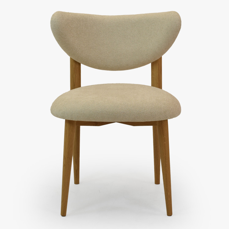 Luxusní jídelní židle dub s ecru čalouněním