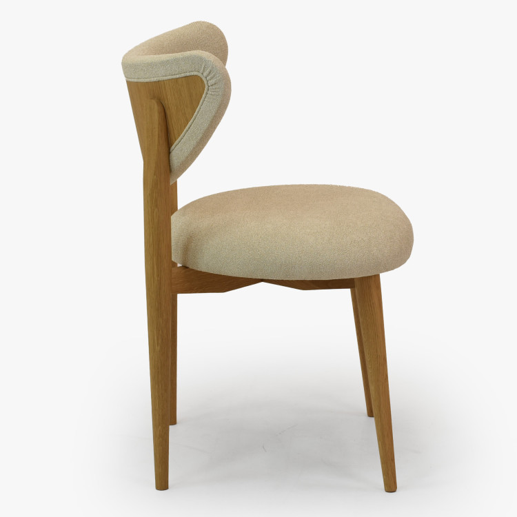 Luxusní jídelní židle dub s ecru čalouněním