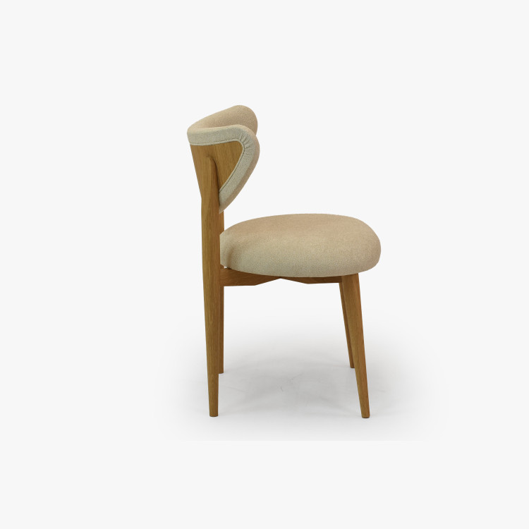 Luxusní jídelní židle dub s ecru čalouněním