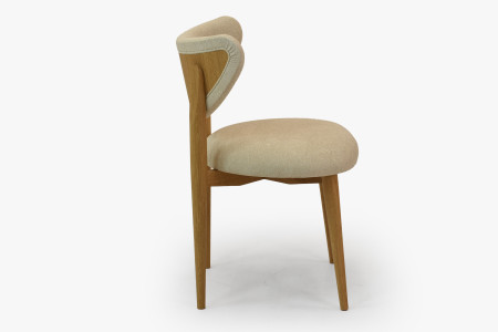 Luxusní jídelní židle dub s ecru čalouněním