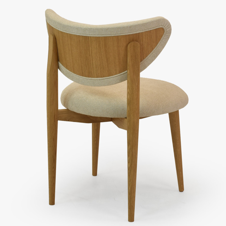 Luxusní jídelní židle dub s ecru čalouněním