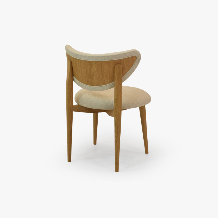 Luxusní jídelní židle dub s ecru čalouněním