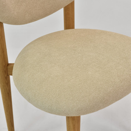 Luxusní jídelní židle dub s ecru čalouněním