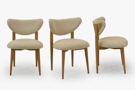 Luxusní jídelní židle dub s ecru čalouněním