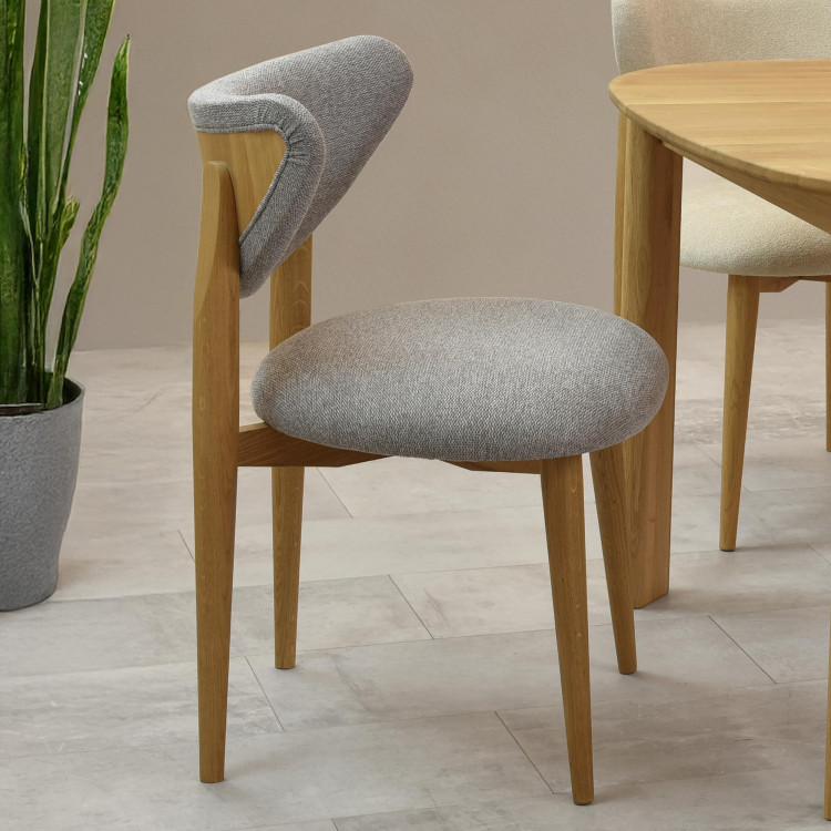 Luxusní jídelní židle dub s ecru čalouněním