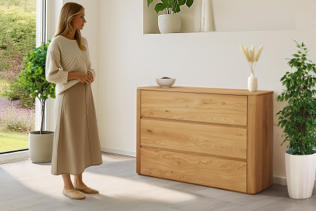 Dubová komoda se zásuvkami 120 cm široká