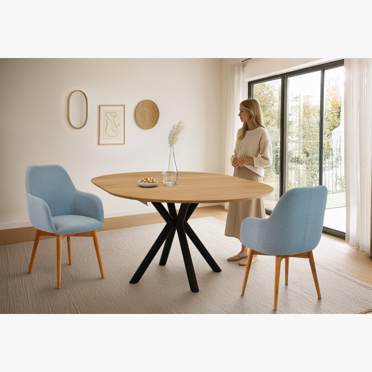 Designová židle s područkami, Sky tyrkysová