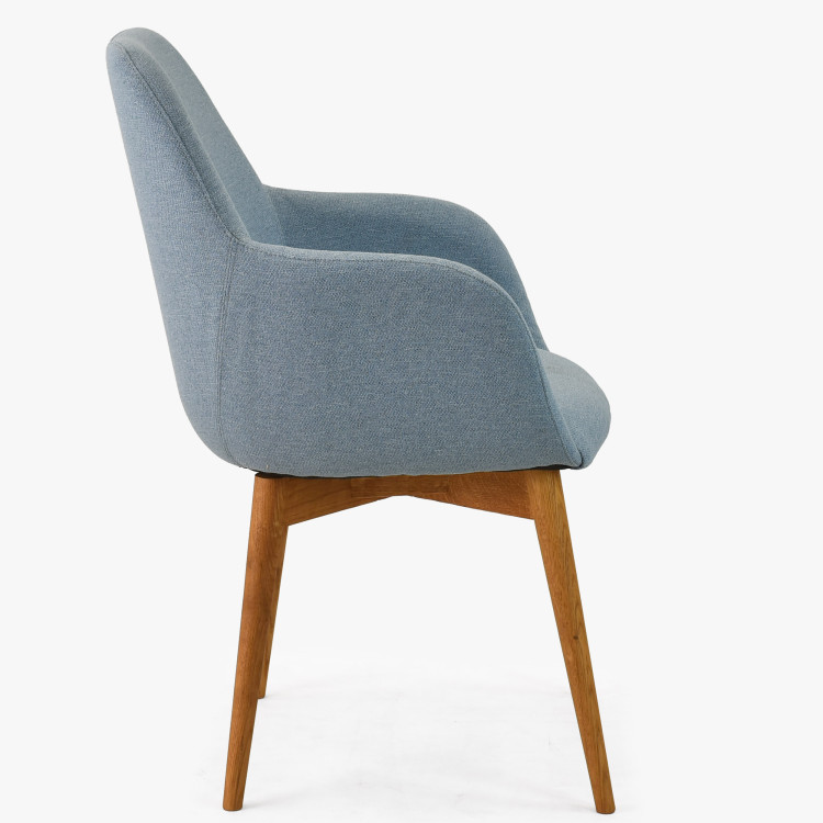 Designová židle s područkami, Sky tyrkysová