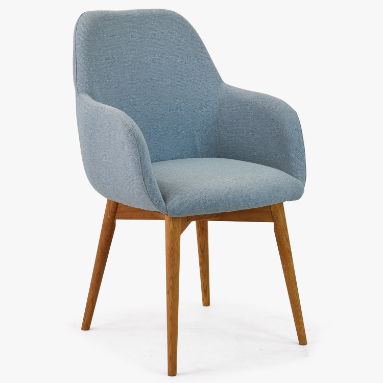 Designová židle s područkami, Sky tyrkysová