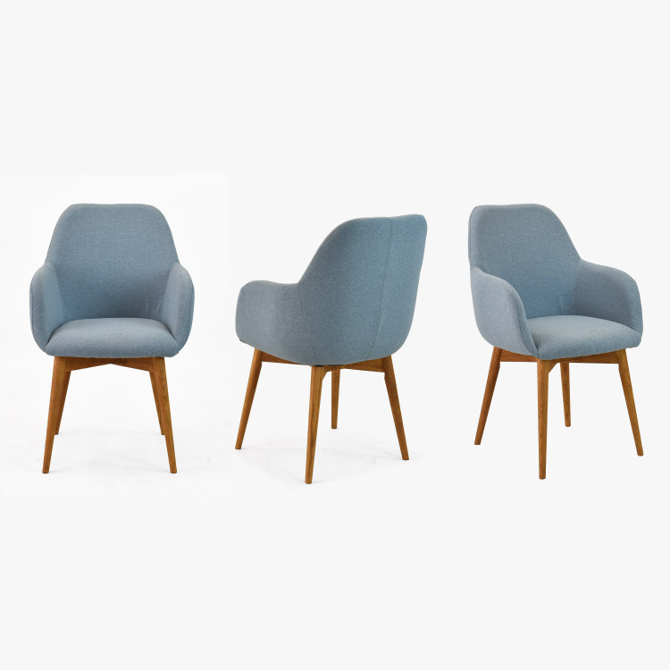 Designová židle s područkami, Sky tyrkysová