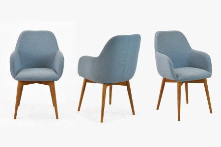Designová židle s područkami, Sky tyrkysová