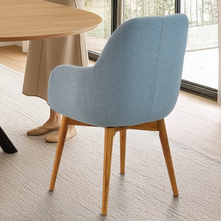 Designová židle s područkami, Sky tyrkysová