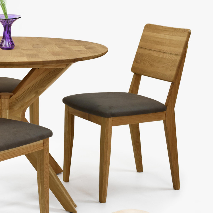 Dubová jídelní židle s čalouněným sedakem