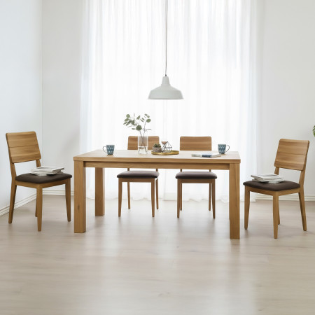 Dubová jídelní židle s čalouněným sedakem