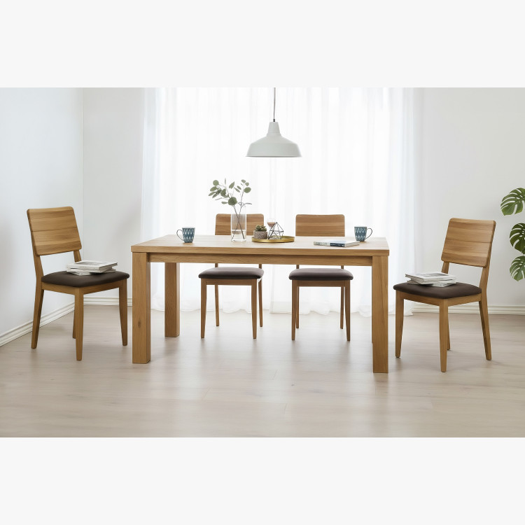 Dubová jídelní židle s čalouněným sedakem